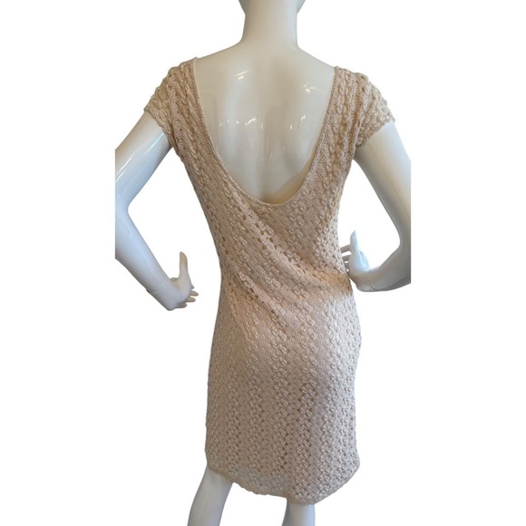 Free People Ivory Crochet Gypsy Boho Scoop Sheath Dress L - Picture 3 of 12